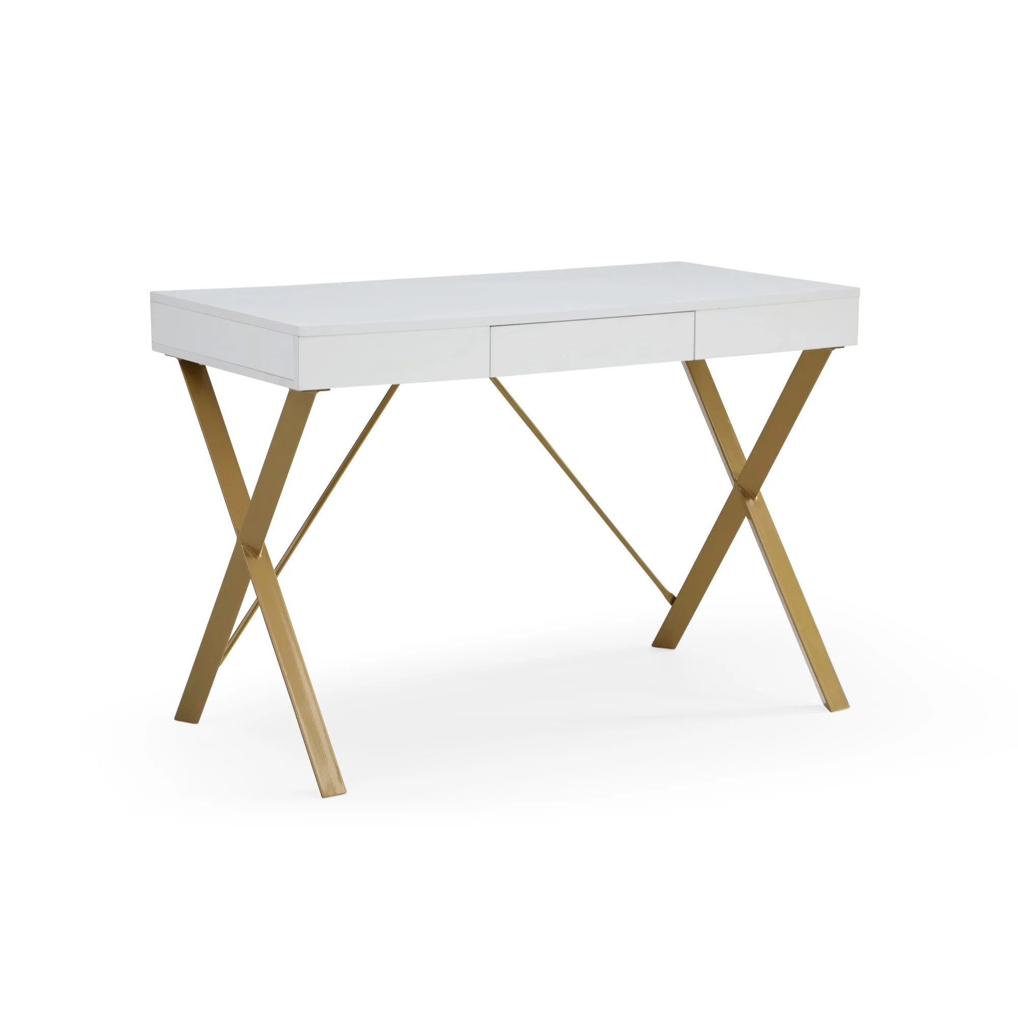 43" White and Gold Writing Desk | Shop Simon