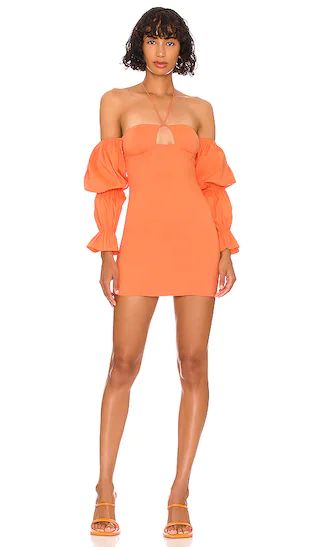 Maxine Off Shoulder Dress in Orange Rust | Revolve Clothing (Global)