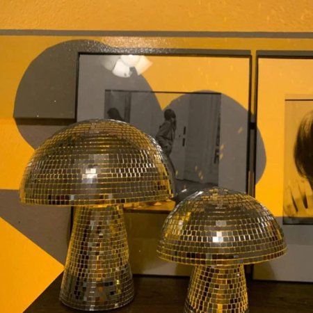 Mushroom Disco Ball Mini Disco Mirror Reflective Ball Lamp For Party Room And Table Decor Silver Mir | Walmart (US)