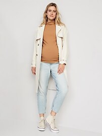 Maternity Full-Panel Slouchy Straight Cropped Cut-Off Non-Stretch Jeans | Old Navy (US)