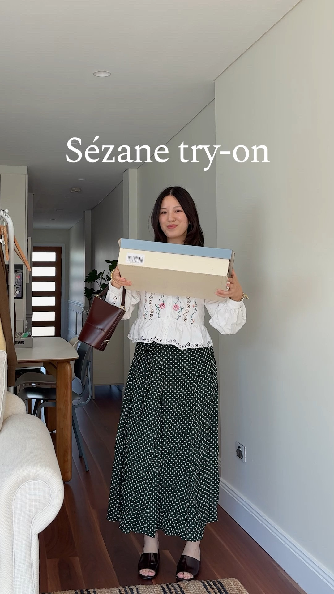 Sezane pre spring picks!

Sizing:
Henria shirt - US2 (true to size)
Dakoty Jacket US2 (boxy fit)
Anais Cardigan XS (true to size)
Lorna Shirt S 
Eloise shirt US2
Nicole skirt US4
Darlene top US2
Jocelyn trouser US6 (I size up in Sezane bottoms)
