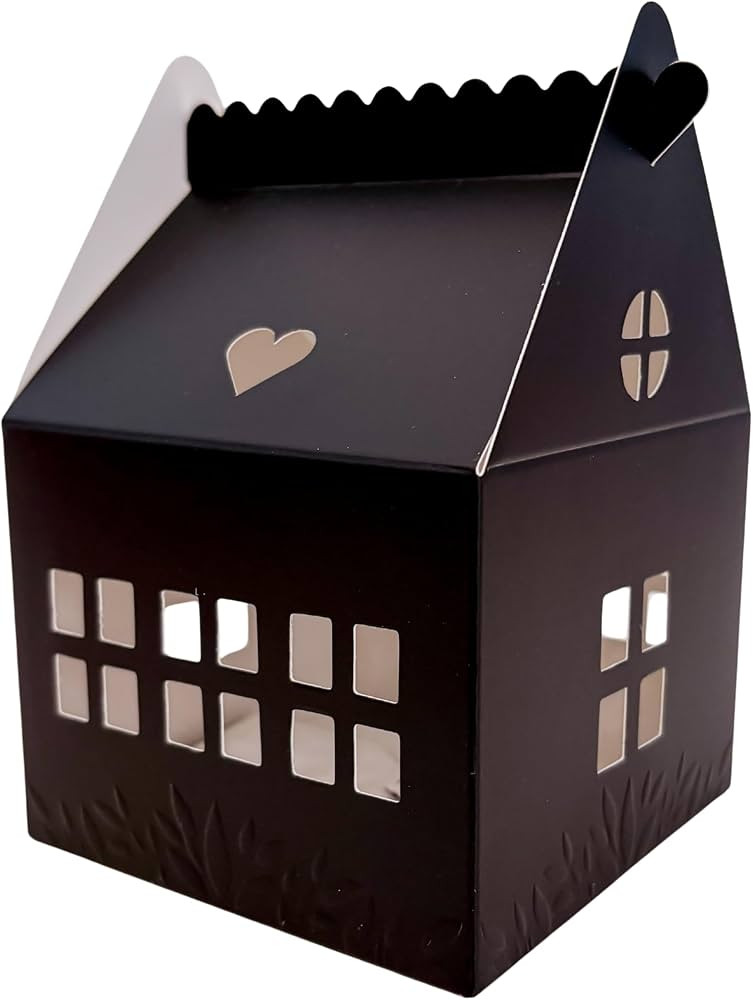 30 Pcs Cottage House Cookie Boxes with Window & Business Card Holder, Black, 4 x 4 x 6 in Bakery ... | Amazon (US)