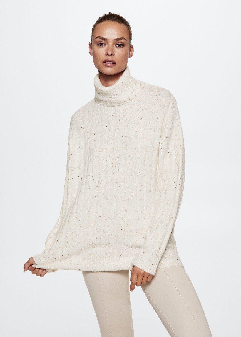 Fleece turtleneck sweater -  Women | Mango USA | MANGO (US)