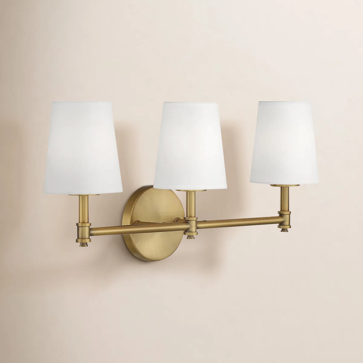 Arieyanna 3-Light Steel Dimmable Vanity Light with Linen Shades | Wayfair North America