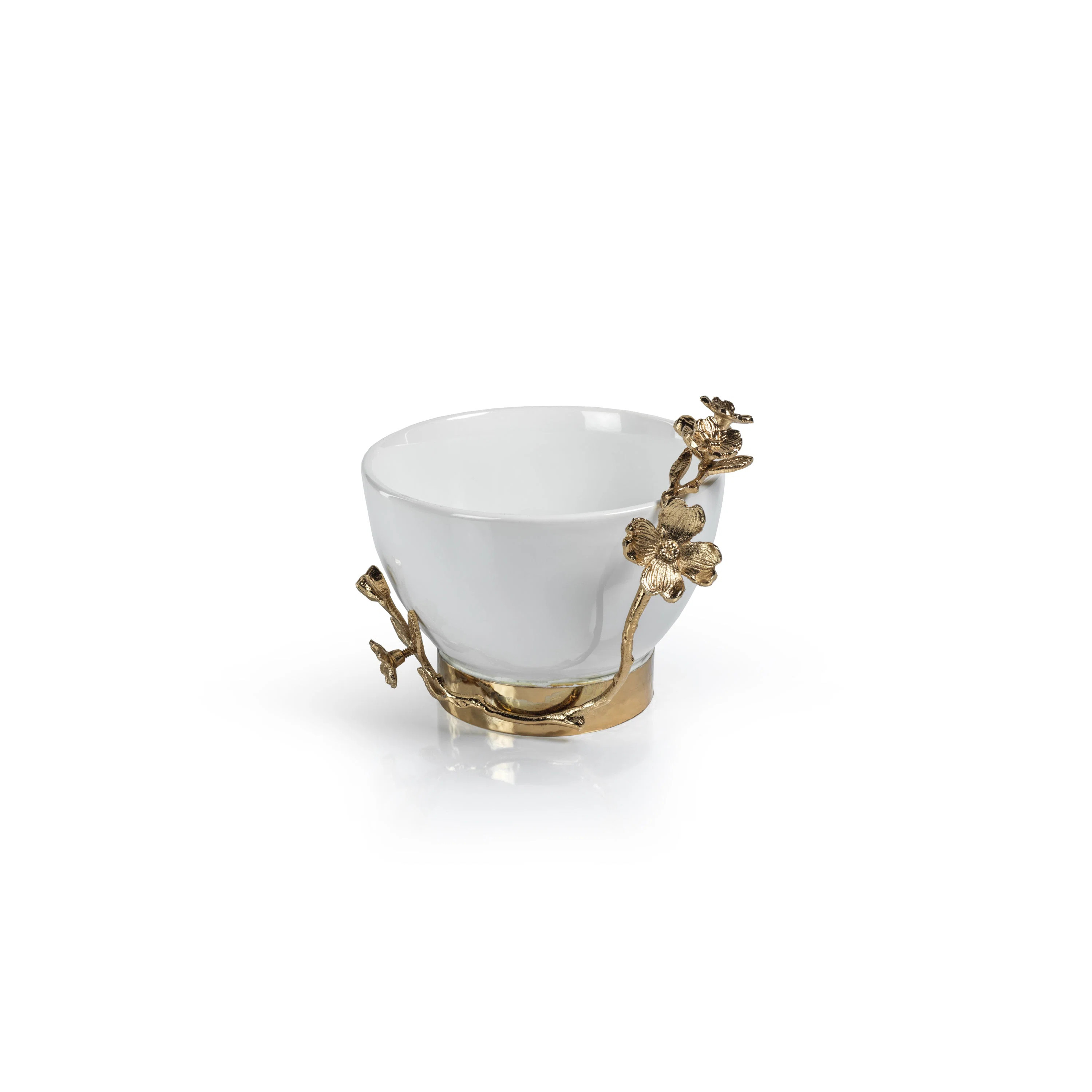 Neva Ceramic Bowl With Floral Trim | Wayfair North America