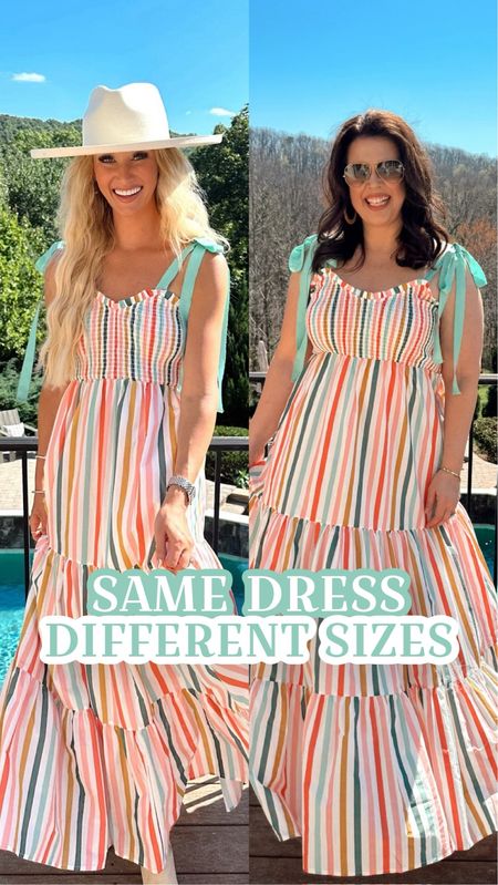 multi color stripe maxi dress / size inclusive dress for women / 

Me: size S
Sis: size XL (could have done a L)

#LTKstyletip #LTKfindsunder100 #LTKSeasonal