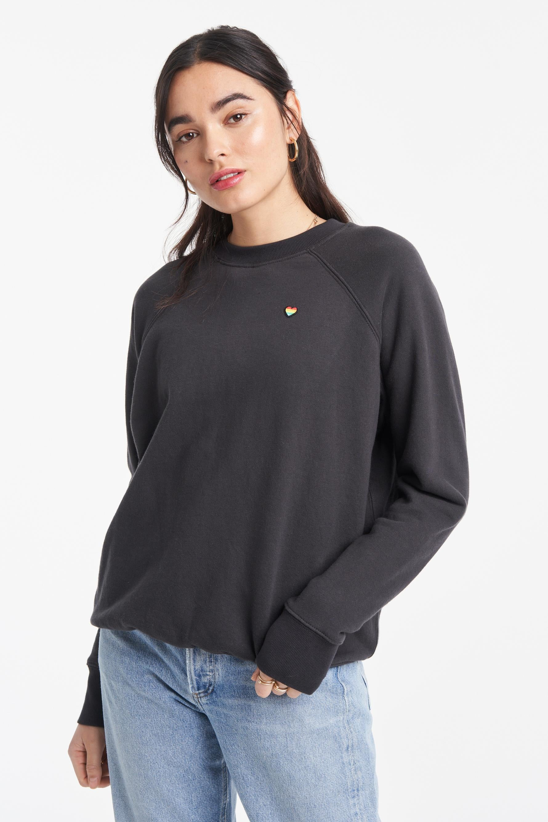 Spiritual Gangster 100% Cotton Karma Classic Sweatshirt in Washed Black Size XS Bandier | Bandier