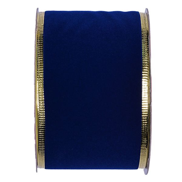 2.5" Blue Velvet Sonic Edge Ribbon, 10yd | At Home