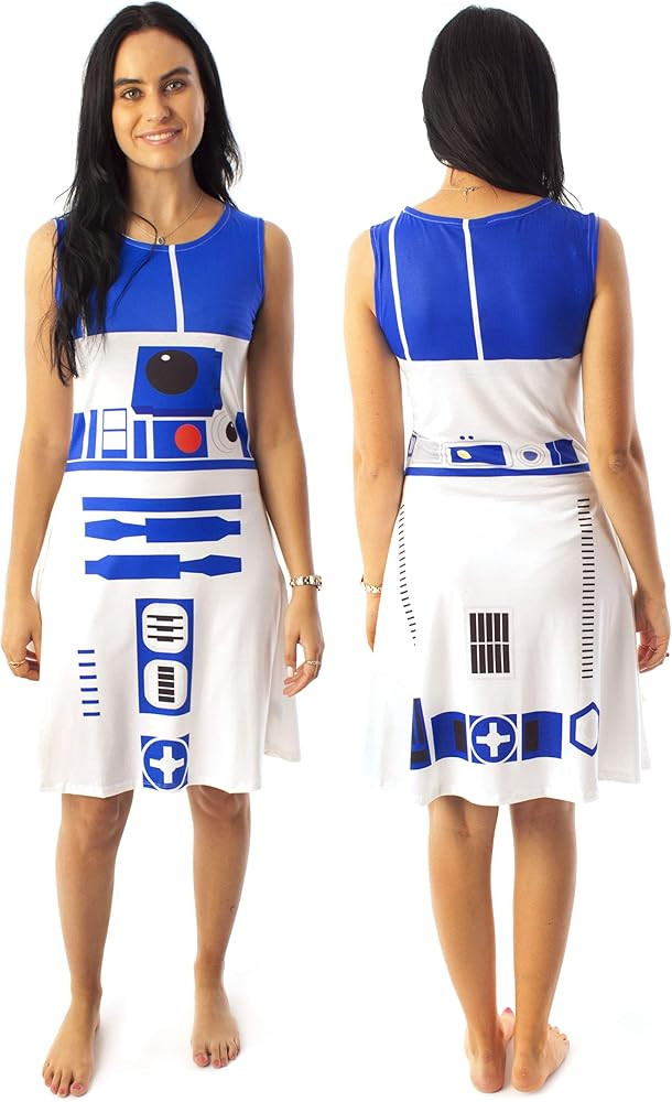 STAR WARS R2D2 Costume Dress Women's Ladies Cosplay Droid White Clothing | Amazon (US)