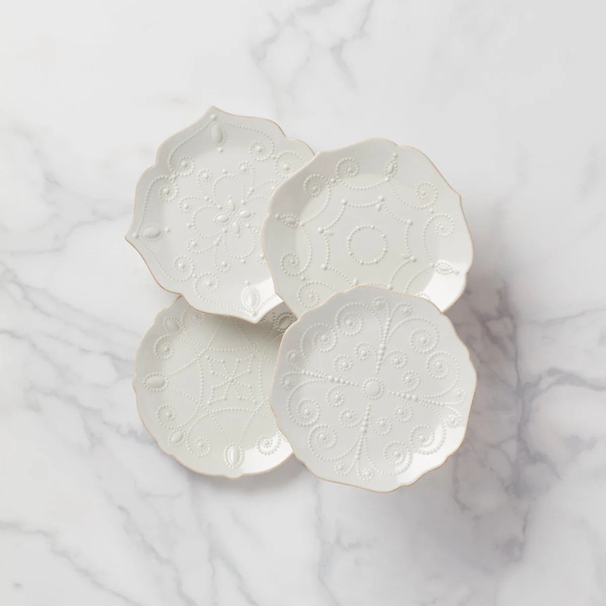 French Perle White 4-Piece Dessert Set | Lenox
