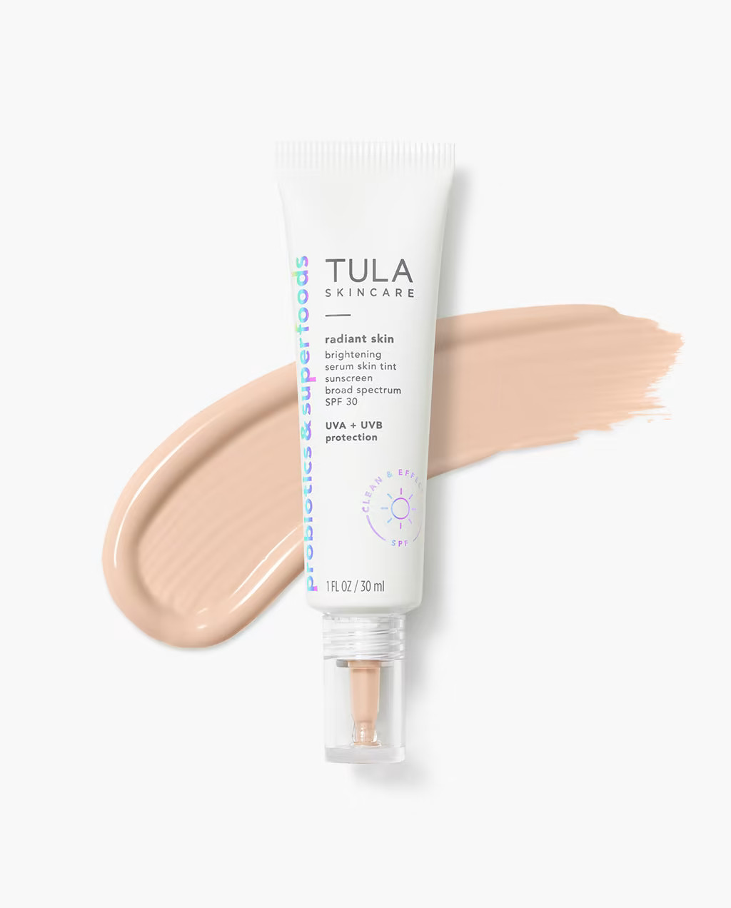 brightening serum skin tint sunscreen broad spectrum SPF 30 | Tula Skincare
