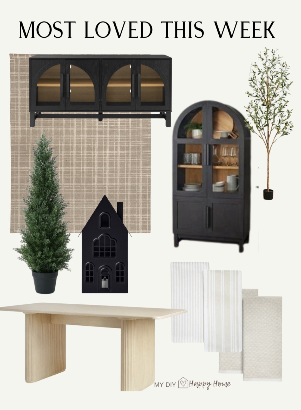 This weeks most loved and best sellers;

•arched console 
•area rug 
•arched cabinet 
•Olive tree 
•artificial cedar tree 
•dining table 
•kitchen towels 
•metal Halloween house 

#LTKHome #LTKStyleTip #LTKSeasonal