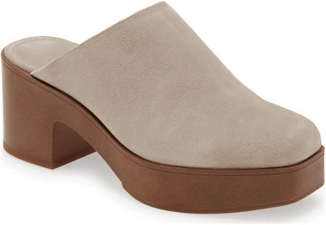 Trish Lucia Womens Chunky Block Heel Mules Square Toe Platform Backless Casual Slip-on Slippers S... | Amazon (US)