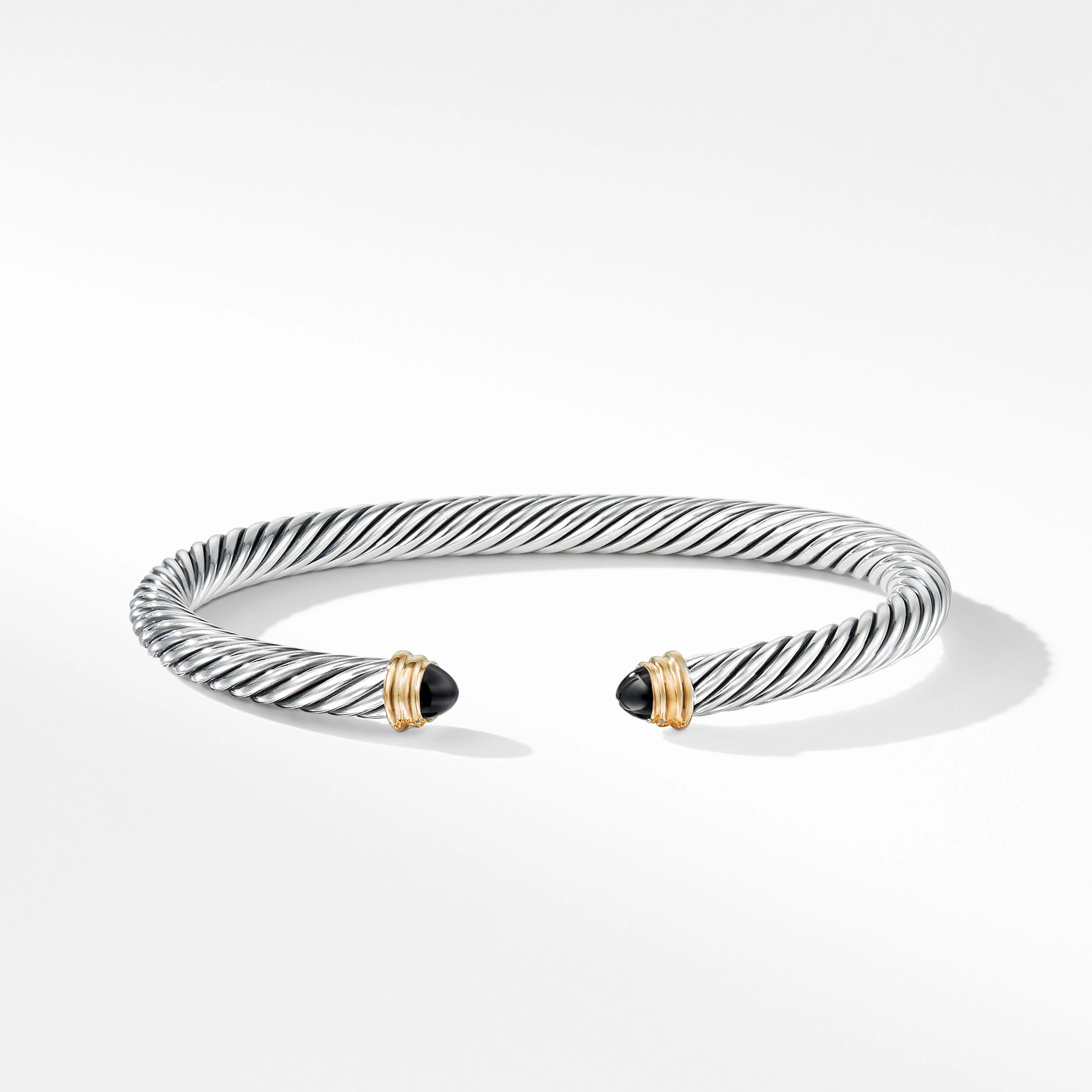 Cable Classics Bracelet in Sterling Silver with Black Onyx and 14K Yellow Gold | David Yurman