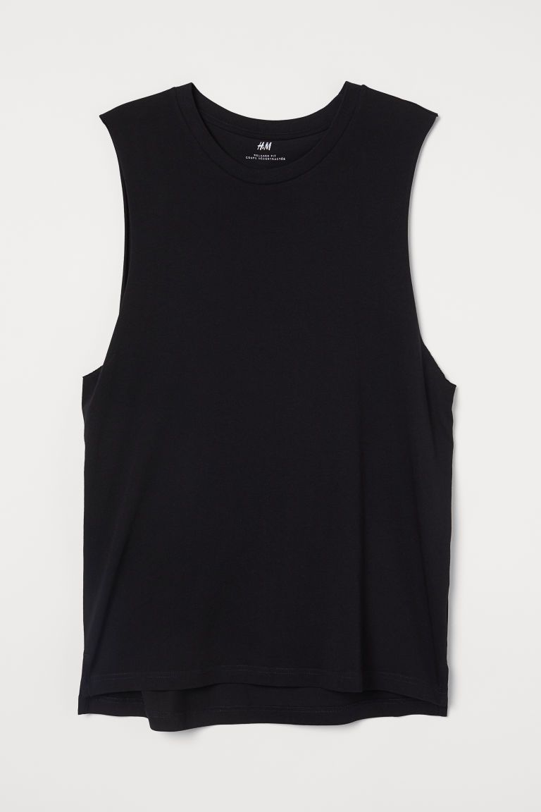 H & M - Relaxed Fit Tank Top - Black | H&M (US + CA)