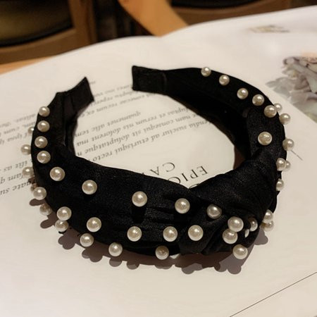 AkoaDa Headbands for Women Pearl Headbands?Velvet Wide Headbands Knot Turban Headband Vintage Hairba | Walmart (US)