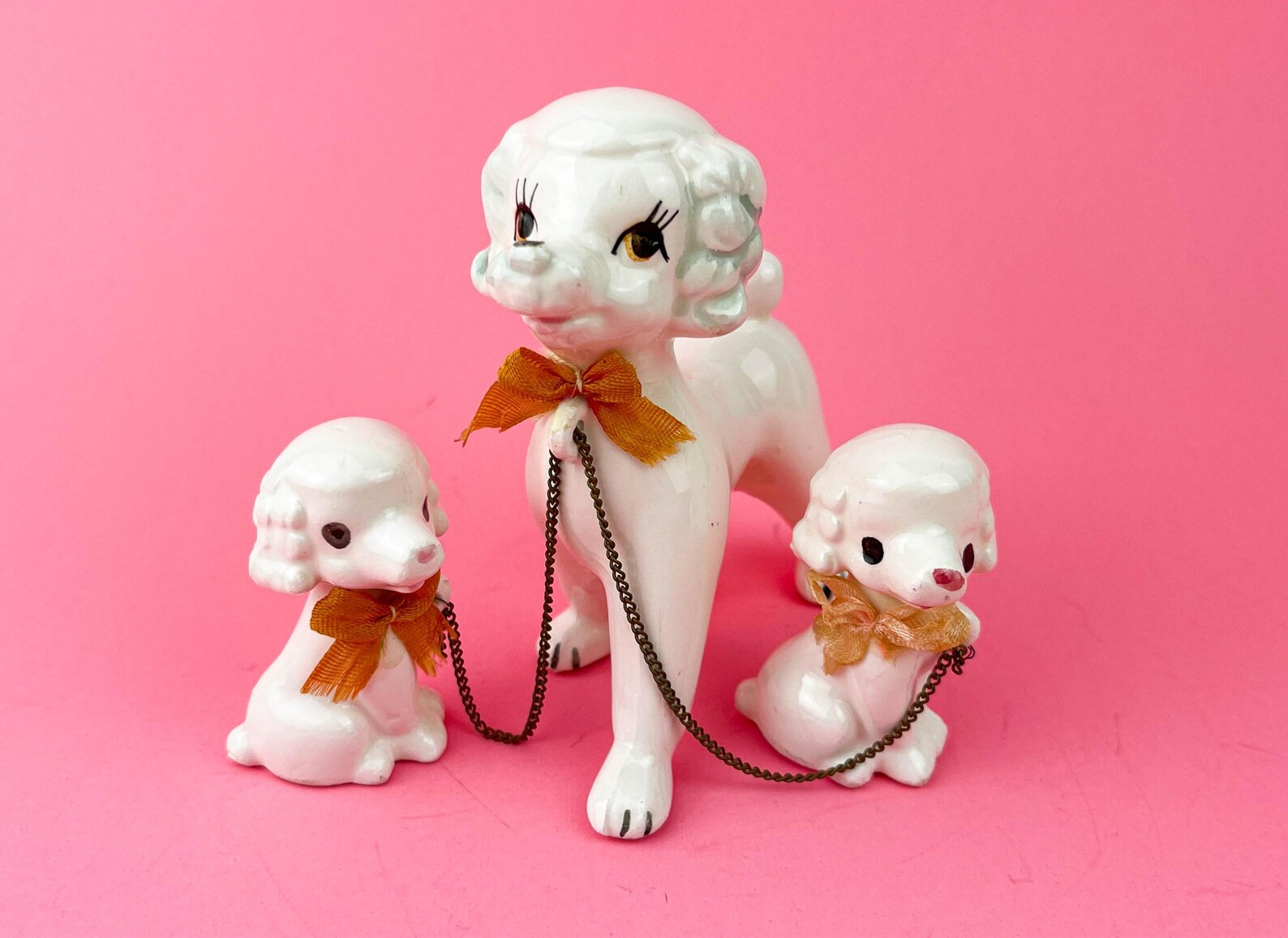 Vintage Kitschy Anthropomorphic Poodles on Chain Set of 3 Figurines Mid Century Retro Kitsch Deco... | Etsy (US)