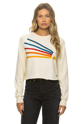 DAYDREAM CROPPED CREW SWEATSHIRT RELAXED - VINTAGE WHITE | Aviator Nation