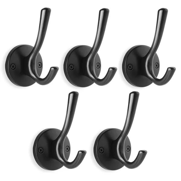 Dunlavy 2.25'' Wide Black Wall Hooks (Set of 5) | Wayfair North America