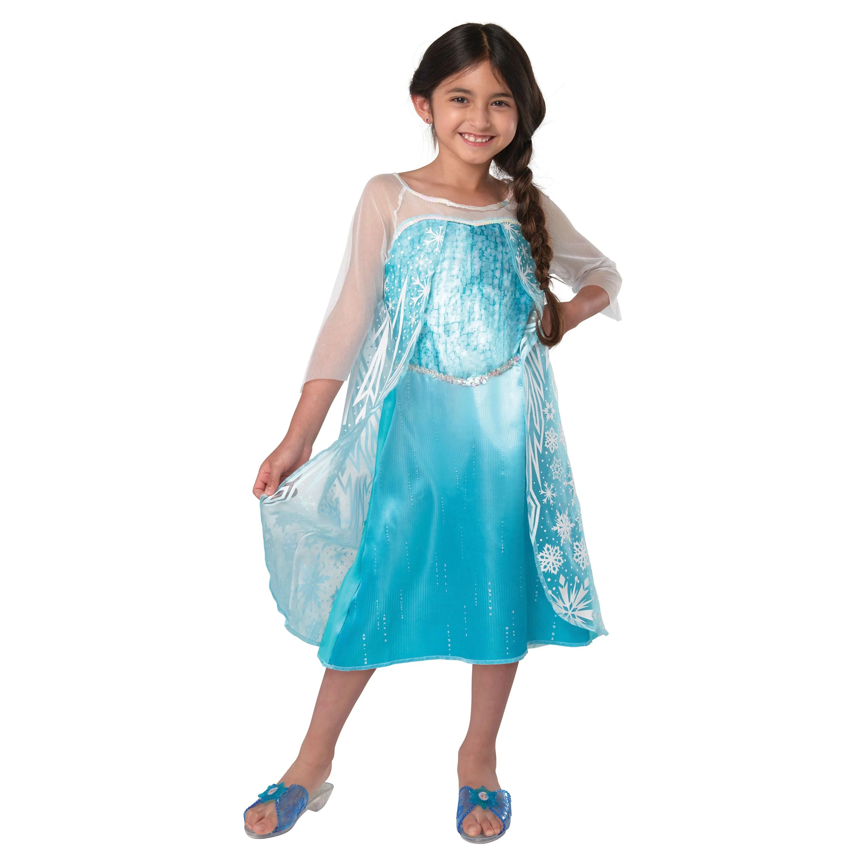 Disney's Frozen Elsa Classic Blue Satin Play Dress Outfit Girls 3 to 6 Years Old Size 4-6X | Walmart (US)