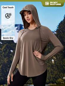 In My Nature Women's Casual Pullover Sweatshirt With Drawstring In Fall, Minimalist Design Hiking... | SHEIN
