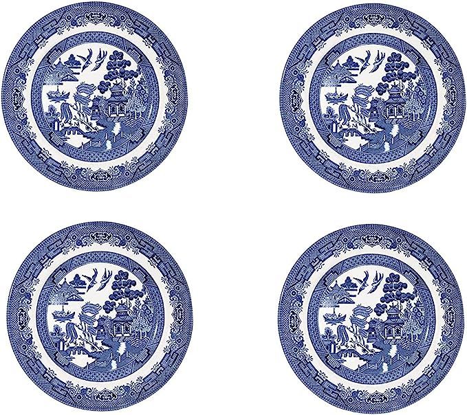 Amazon.com: Churchill Blue Willow Dinner Plate 10", Set Of 4, Made In England : Home & Kitchen | Amazon (US)
