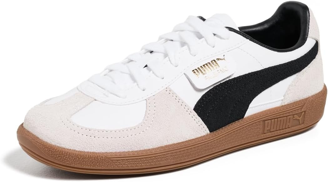 PUMA Womens Palermo Leather Lace Up Sneakers Shoes Casual - White - Size 9 M | Amazon (US)