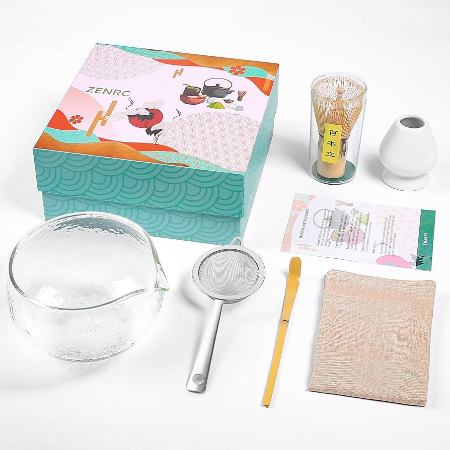 Complete Starter Matcha Bowl and Whisk Kit - Retro Japanese Traditional Bamboo Matcha Whisk (Chas... | Amazon (US)