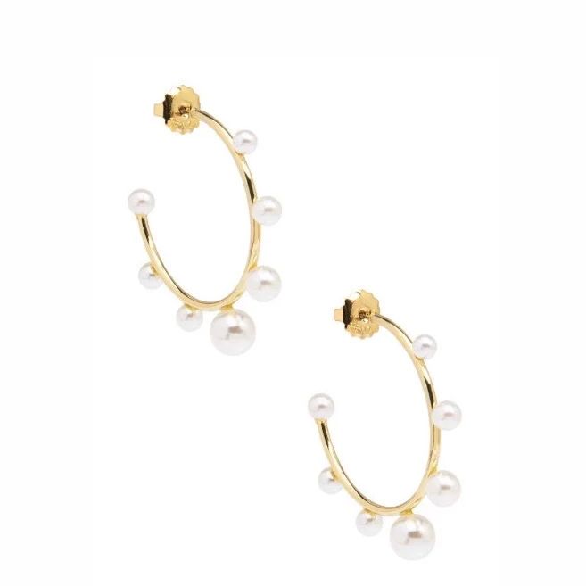 Decorative Pearl Hoop Earrings | Sea Marie Designs