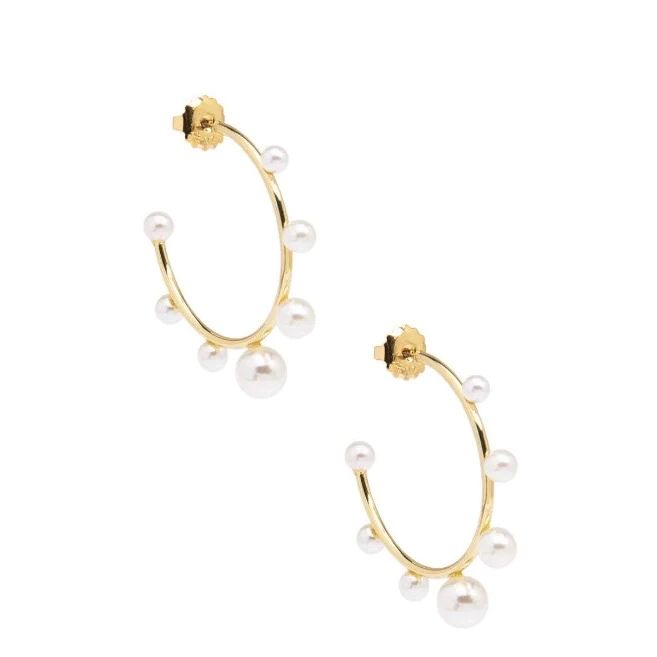 Decorative Pearl Hoop Earrings | Sea Marie Designs