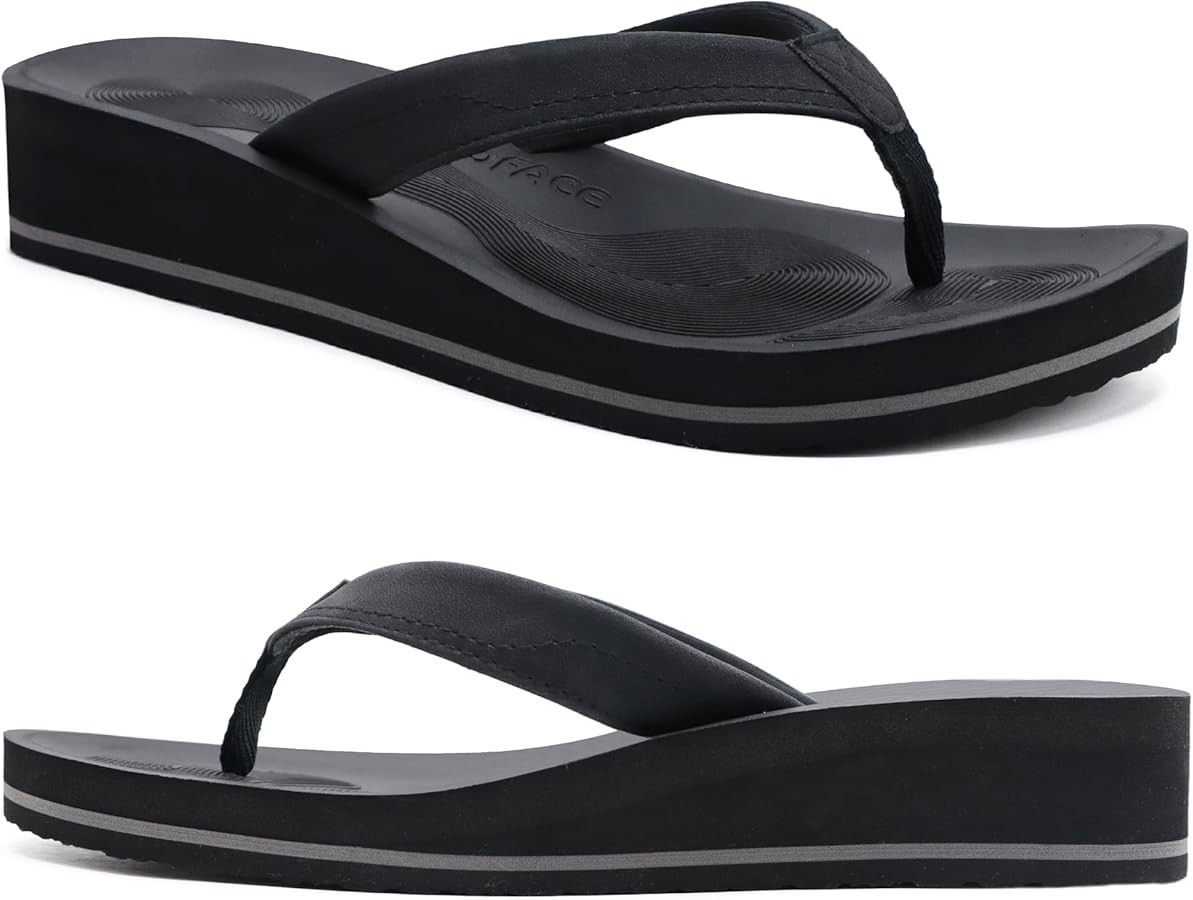 COFACE Flip Flops for Women With Comfortable Arch Support Ladies Fashion Platform Thong Sandals S... | Amazon (US)