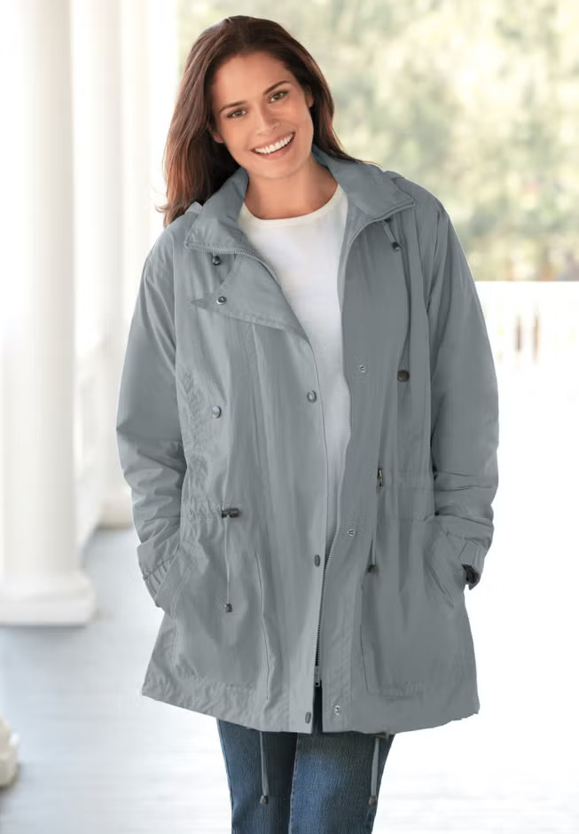 Fleece-Lined Taslon® Anorak | Woman Within