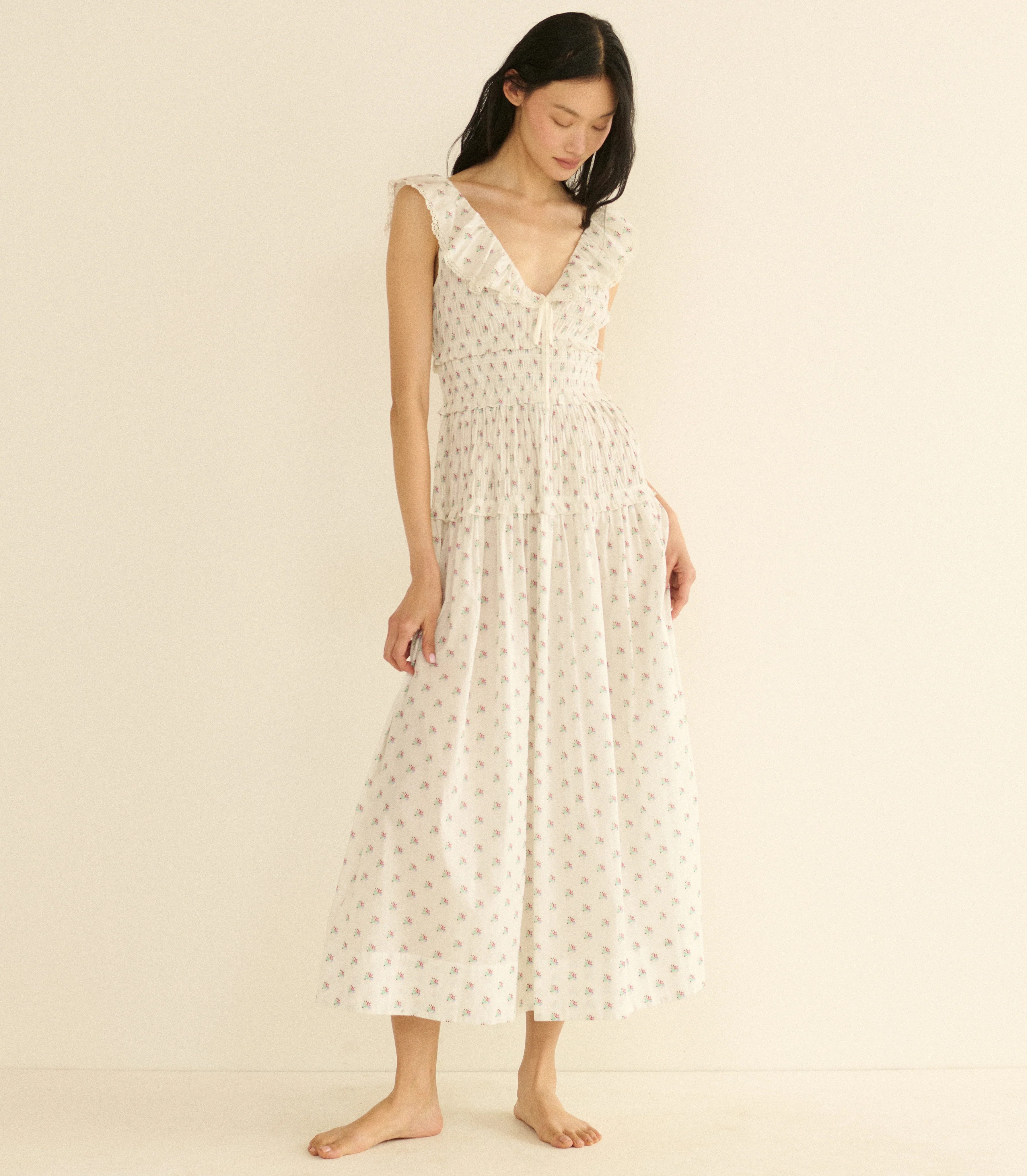 Sorina Dress - Petit Posy Calico | DÔEN | DOEN