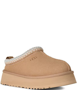 UGG Tazz II Suede Logo Detail Platform Clog Slippers | Dillard's | Dillard's
