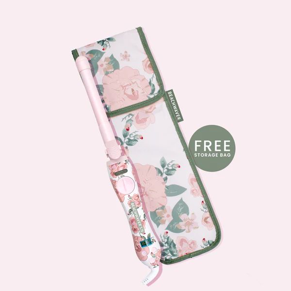 Floral Beachwaver S.75 Rotating Curling Iron  with FREE matching storage pouch | Beachwaver Co