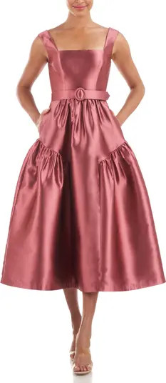 Kay Unger Lydia Satin Fit & Flare Dress | Nordstrom | Nordstrom