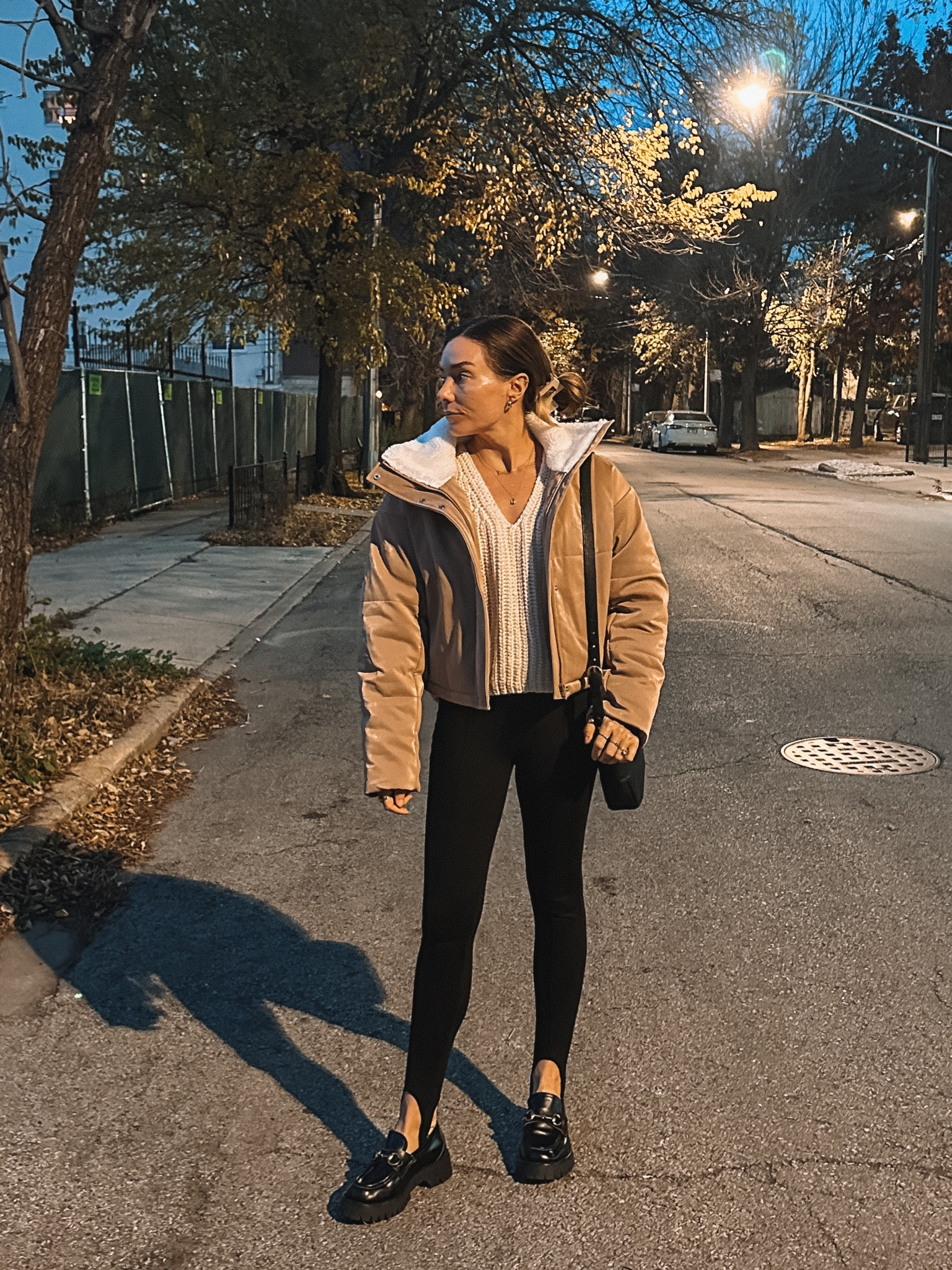 Obsessed with Alo Yoga faux leather cropped jacket for the ultimate city vibes and winter warmth. 
Easy outfit paired with Mango stirrup leggings and lug sole loafers.
Mine are Gucci, but I’ve linked great less expensive options below 🤑

#LTKfindsunder50 #LTKSeasonal #LTKstyletip