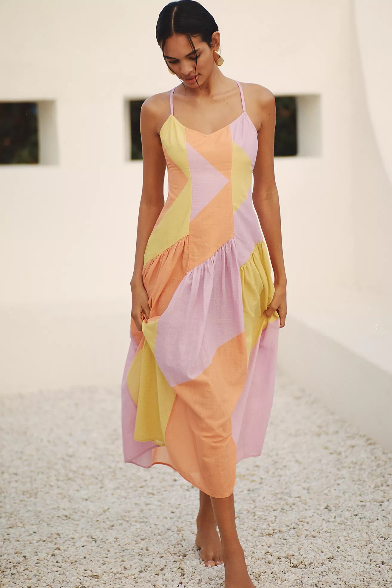 Celandine Cotton A-Line Midi Dress | Anthropologie (US)