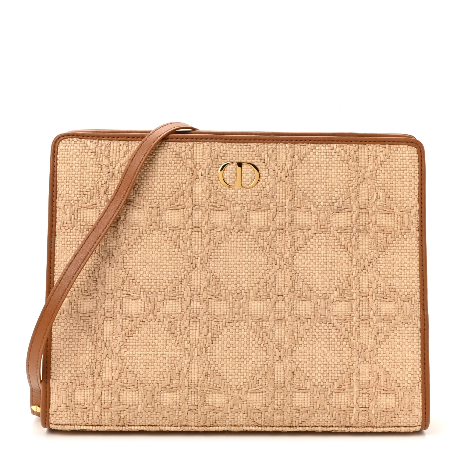 Raffia Cannage 30 Montaigne Dea Pouch Natural | FASHIONPHILE (US)