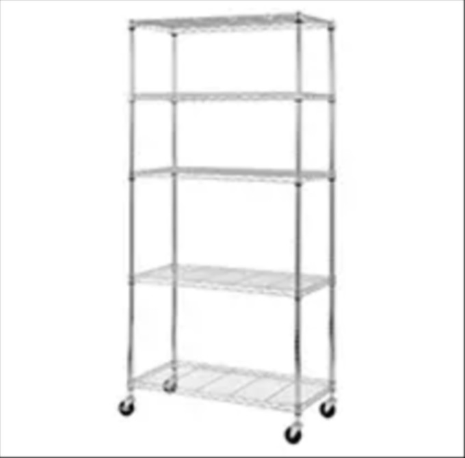 Click for more info about Sandusky Heavy Duty Chrome Mobile Wire 5-Shelf Shelving Unit - 36"W x 18"D x 72"H