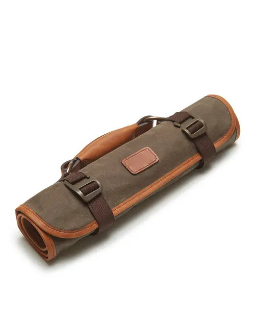Olive waxed canvas tool roll