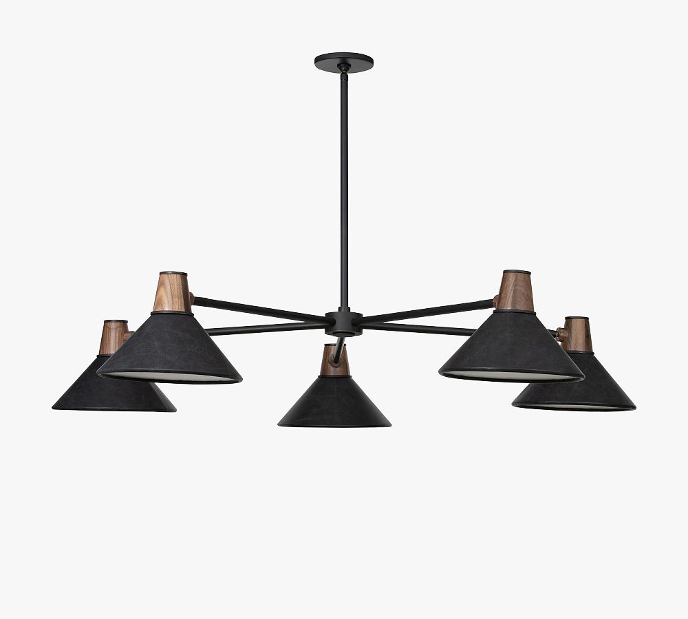 Holt Round Leather Chandelier | Pottery Barn (US)