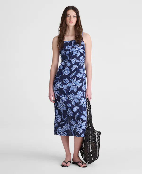 Ruched Squareneck Sleeveless Midi Dress | Madewell