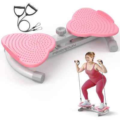 FEIERDUN Waist Twister Machine with Resistance Bands, Noiseless Ab Workout Board for Home Gym, Core Strengthening and Cardio, Pink Color | Target