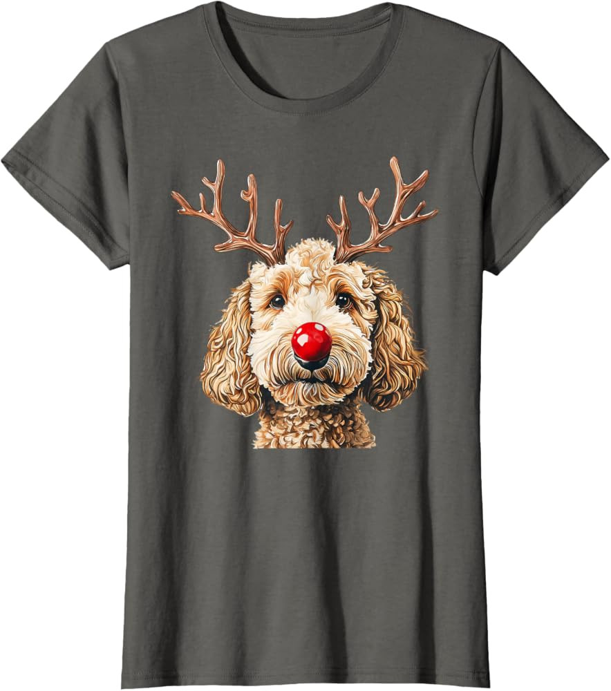 Christmas Goldendoodle Reindeer Dog Lover Doodle Mom T-Shirt | Amazon (US)
