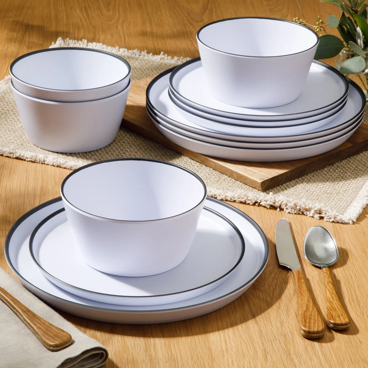 Gibson Home Folsom Shores 12 Piece Melamine Dinnerware Set | Wayfair North America