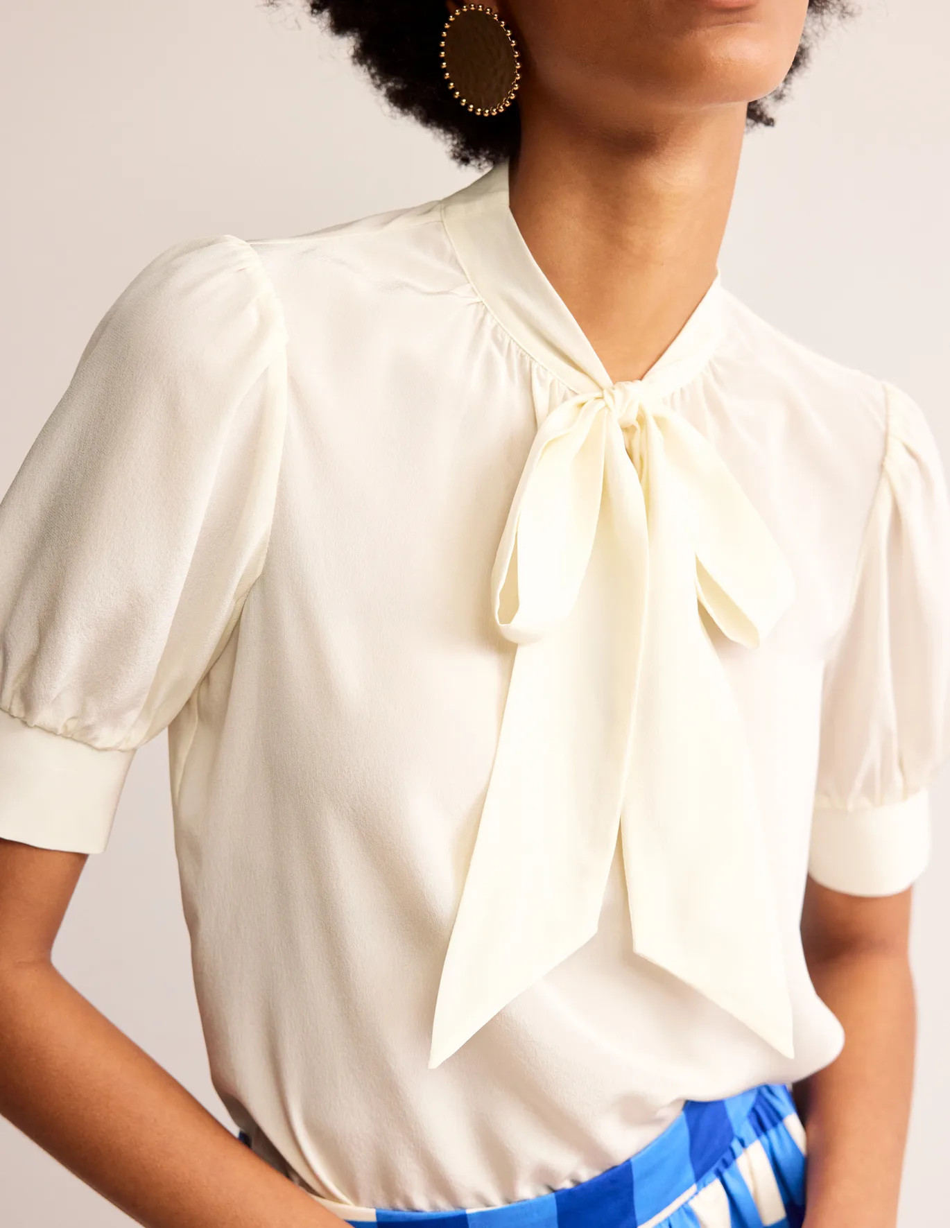 Pussy-Bow Silk Blouse | Boden UK