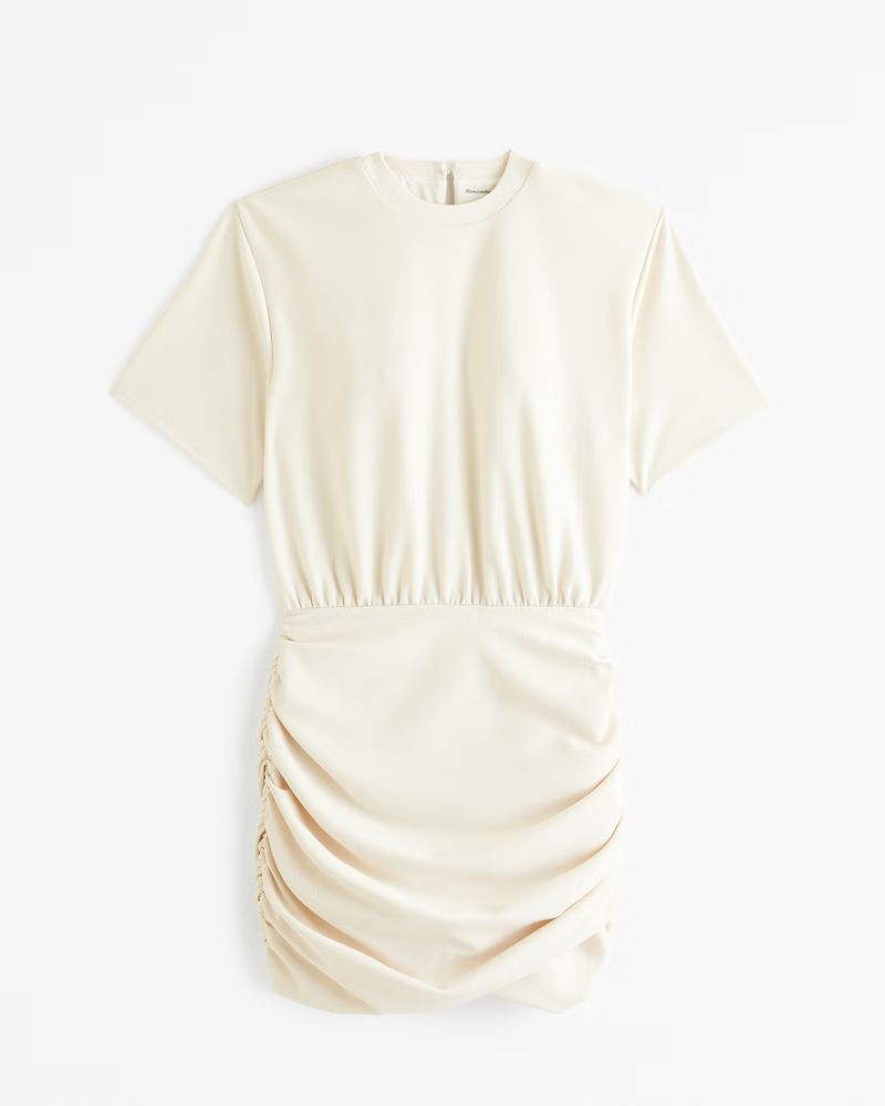 Women's Ruched Knit T-Shirt Mini Dress | Women's Dresses & Jumpsuits | Abercrombie.com | Abercrombie & Fitch (US)