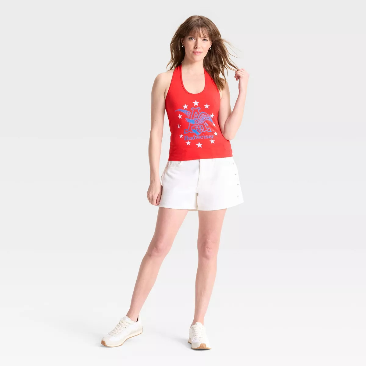 Women's Budweiser Halter Graphic Tank Top - Red | Target