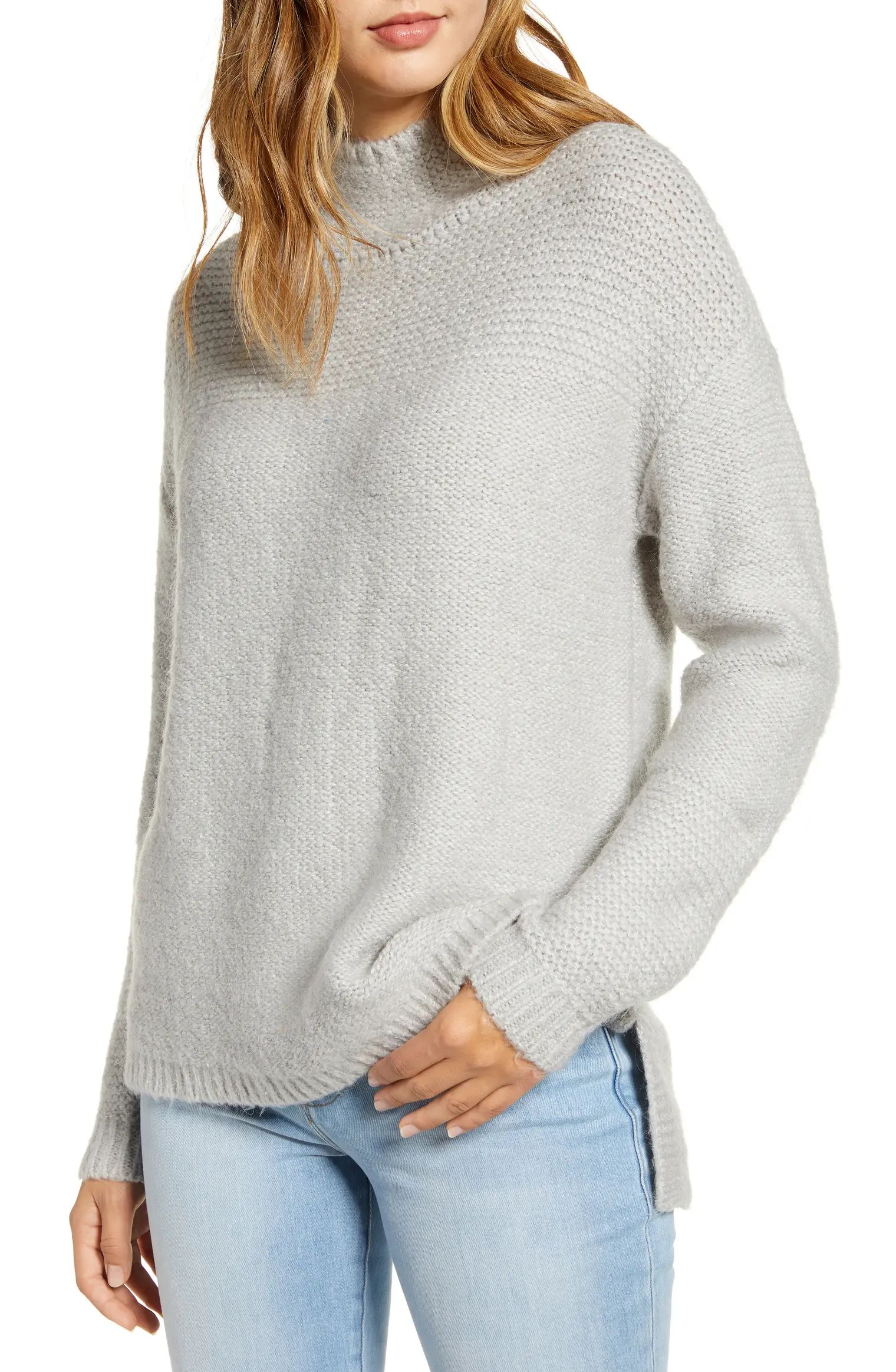 Mock Neck High Low Sweater | Nordstrom